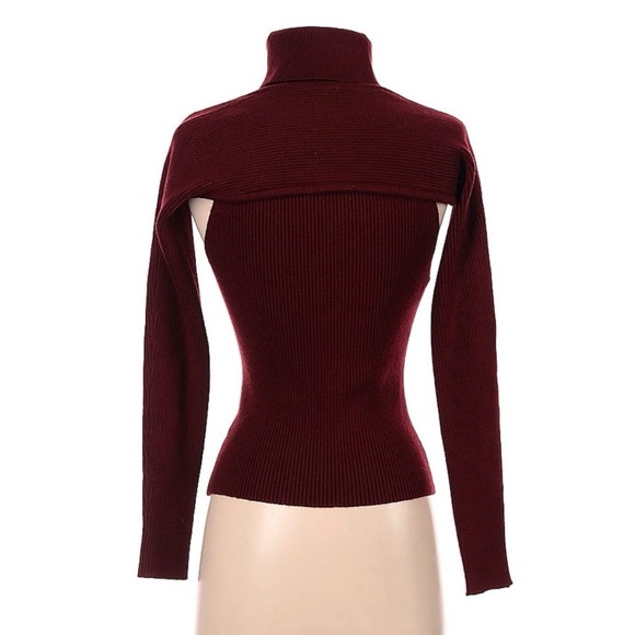 WAYF Burgundy Cut-Out Sweater - Picture 2 of 2